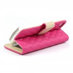 Wholesale iPhone 5 5S square Flip Leather Wallet Case with Stand (Pink)